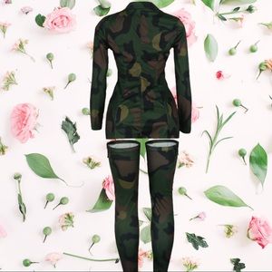 ARMY GREEN CAMO - Bossed Up 3 Piece Blazer Set